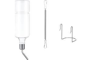 Husalsea rabbit drinking bottle with holder, pack of 2, 350 ml drinking bottles for pets, hanging water bottles