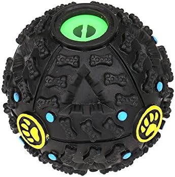 Startony Puppy Dog Tough Ball Toy Treat Food Dispenser Squeaky Giggle Ball Toy Sound Activity Toy,Random Color
