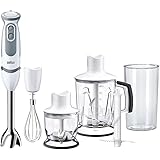 Braun Minipimer 5245 Batidora de Mano, 1000 W, 21 Velocidades, Función Turbo, Anti-Salpicaduras, Powerbell Plus, Vaso Medidor