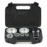 LIEFERUMFANG: - 6x Bohrkronrn, - 2x Aufnahmebohrer, - 1x Zentrirrbohrer, - 1x Kunststoffkoffer