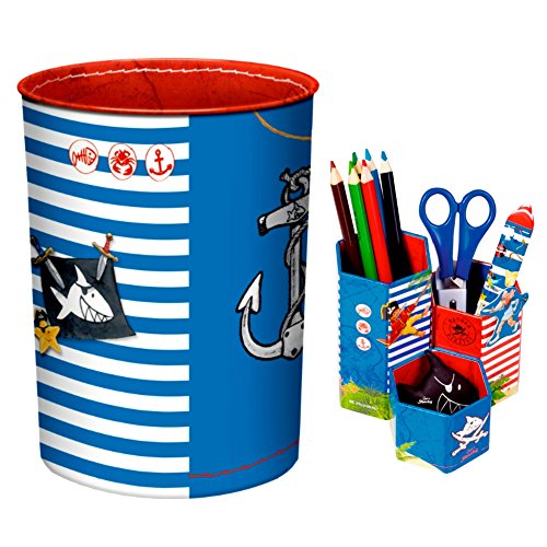 Preisvergleich Produktbild Capt'n Sharky 2er Set 13200 12773 Papierkorb + Stiftekocher