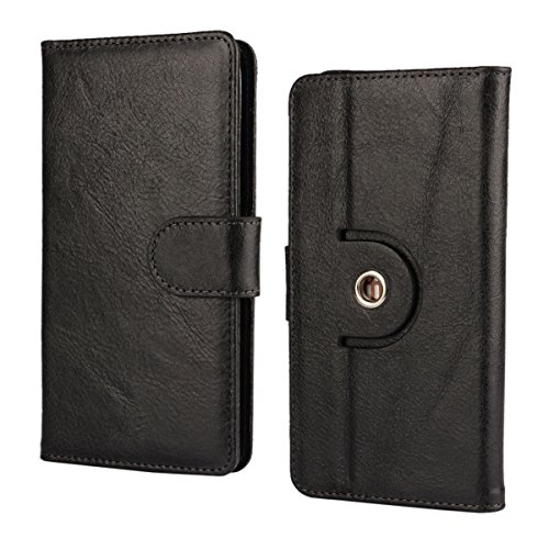 Echtleder Handy Hülle Lenovo Zuk Z1 Tasche / Schutzhülle mit Dreh & Stand – 360 Leder Schwarz L - 2