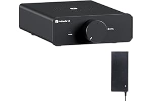 Fosi Audio V3 Mini Verstärker, 300Wx2 Stereo Verstärker Hifi mit TPA3255 Amp Chip & Austauschbare Op-Amps, Innovatives Wärmeabfuhrdesign, Audio Verstärker Class D mit Lautstärkeregelung, Endstufe Hifi