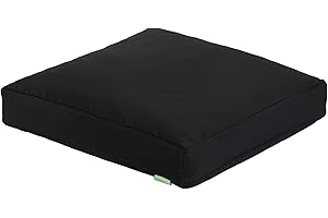 Gardenista Garden Large Slab Bean Bag Pouffe | Indoor Outdoor Water Resistant Chair Cushion | Durable & Comfy Lounger Beanbag Seat | Soft & Lightweight Patio Furniture Cushion (Black, 1)