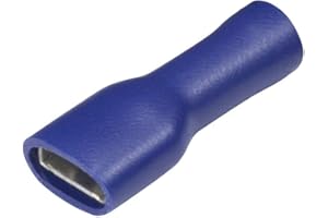 GTSE 100 Pack of Blue Fully Insulated Female Spade Terminals - 6.3mm - Premium Pre-insulated Crimp Terminals