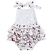 iiniim Baby Girls Princess Floral Cherry Print Ruffles Romper Summer Dress with Headband Bodysuit Set White Cherry 6 Months