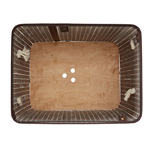 Relaxdays Wäschekorb Bambus H x B x T: ca. 65,5 x 43,5 x 33,5 cm faltbare Wäschetruhe rechteckig mit einem Fassungsvolumen von 83 L mit Wäschesack aus Baumwolle zum Herausnehmen als Wäschepuff, braun - 5