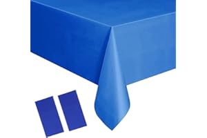 YAAVAAW 2 tovaglie usa e getta blu, 137 x 274 cm, decorazioni per incoronazione di re Carlo, tovaglie da pranzo in plastica blu, per feste, picnic, matrimoni, incoronazioni