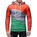 Produktbild ZIYOU Kapuzenpullover Herren Farbpatchwork Pulli Sport Langarm Slim fit Hoodies Sweatshirt Männer Pullover Herbst Winter(M,Grau)