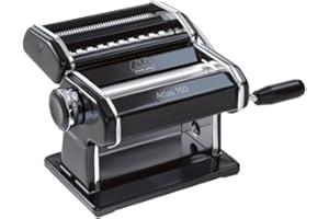 Marcato Pasta Machine, Pasta Maker, Pasta Roller, Anodised Aluminium, for Lasagna, Fettuccine, Tagliolini, Compatible with 11 Extra Attachments, Made in Italy. Model: Atlas 150, Black