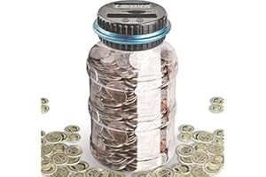 Digitale Spardose mit Zähler, YUNYODA Sparschwein Euro Counter, Münze Zählen Geld Sparen Box mit Digitalem Automatischem, Große Münzzählwerk LCD Dispaly für Kinder und Erwachsene 1,8L