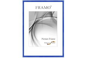 Framo Cadre photo étroits 21 x 29 cm en bois massif | Clair bleu royal brillant | Couleur/taille sélectionnable | Cadre pour affiches | Puzzles | Photos N°117