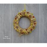 Naturkranz, Türkranz, Käfer, Knöpfe, handbemalt, Jute