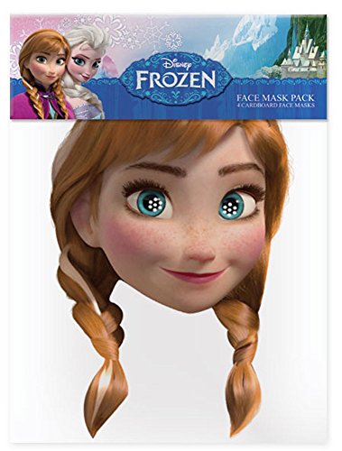 Anna - Frozen Papp Maske, aus hochwertigem Glanzkarton mit Augenlöchern, Gummiband - Grösse ca. 30x20 cm
