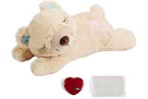Pet Prime Peluche Apaisante pour Chien (Ours) – avec Battement de Cœur & Sac Chauffant, Anti-Stress, Sommeil Paisible, Idéal Contre l'Anxiété de Séparation