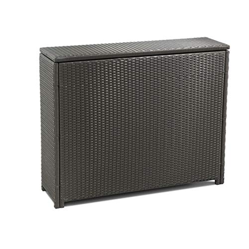Pureday Cuscino Box, in Rattan Sintetico, Struttura in Acciaio, Extra Sottile, Balcone Adatto, ca. B100 x T28 X H80 cm
