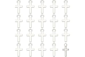 HOBBIESAY Mini Charmes Croix Forme de Croix Breloques à Maillons Pendentifs de Boucles pour de Fabrication de Bijoux