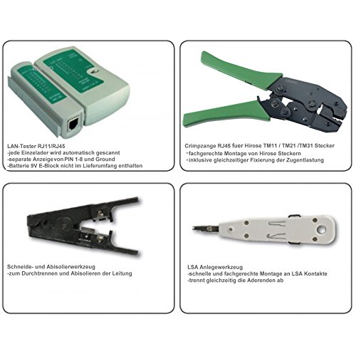 Ligawo 2013005 Netzwerk Werkzeug Set 4in1 für LSA und RJ45 Netzwerk Werkzeug Set 10x Hirose TM11 Stecker - 3