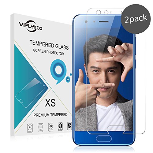 VIFLYKOO Huawei Honor 9 Panzerglas Schutzfolie, Härtegrad 9H superdünn kratzfest HD Klar Ballistic gehärtetem Glas Displayschutzfolie für Huawei Honor 9
