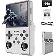 R36S 64GB Handheld Retro Gaming Console, Built-in over 15000+ Classic Games, Linux System with 3.5" HD MIPI IPS Screen,3500mAh Portable Gaming & Entertainment Device (White, 64GB)