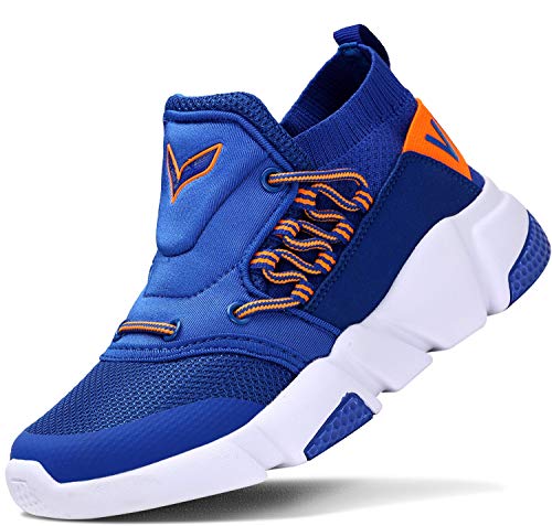 Chaussures de Running garçon Course Outdoor Sneakers Mode Basket Mixte Enfant(E-Bleu, 31 EU)