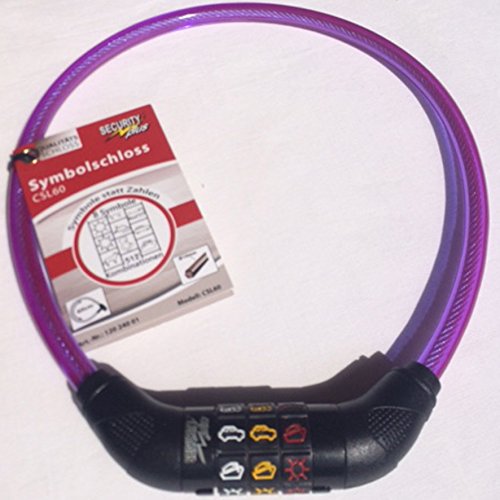 Preisvergleich Produktbild SECURITY PLUS Kinder-Kabelschloss - Symbole statt Zahlen violett