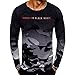 Produktbild JUSTSELL New Arrivial  Herren Camouflage Tops Alphabet Hemdbluse Rundhalsausschnitt Oberteile Langarmshirts T Shirt Bluse Casual Hemden