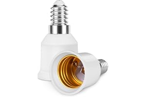 AUAUY E14 auf E27 Sockel Adapter Konverter, kleine Schraube auf Schraube Edison-Glühbirnen-Konverteradapter, SES auf ES-Adapter für Glühlampen, LED-Lampen, 2er-Pack