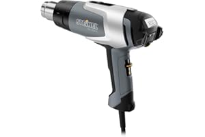 Steinel Zestaw naprawczy HG 2320 E, pistolet na gorące powietrze wraz z materiałami eksploatacyjnymi i dyszami, wyświetlacz LCD, 650°C, 2300 W, 220 V, czarno-szary