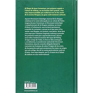 Diccionari Etimologic. Manual De La Llengua Catalana