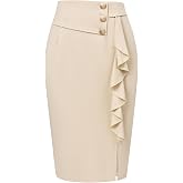 Tapata Damen Bleistiftrock Midi - Stretch Figurbetont Mit Schlitz