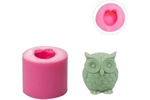 WANDIC Moldes de Silicona de fundición, 1 Molde de Vela de búho 3D, Molde cilíndrico de Silicona para Velas, Manualidades