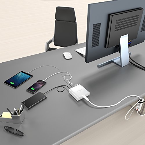 KabelDirekt 5V 8A 40W f  nffach USB Ladeger  t mit IDD Technologie  Intelligente Ger  teerkennung  - volle Kompatibilit  t zu Apple  Samsung  iOS  And