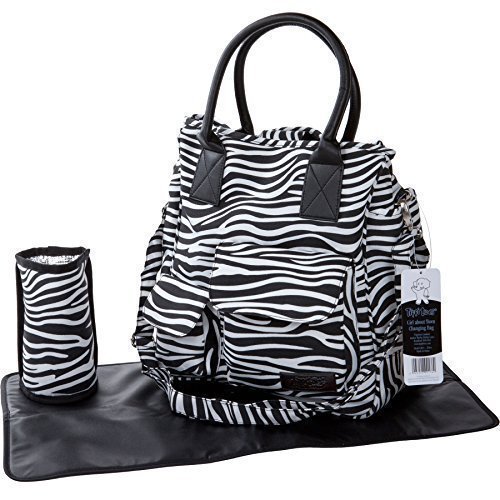 Zebra Animal Print Baby Changing Bag Nappy Changing Bag Baby Changing Bag Black Large Yummy Mummy Designer Baby Changing Bag and Mat Black and White Tote