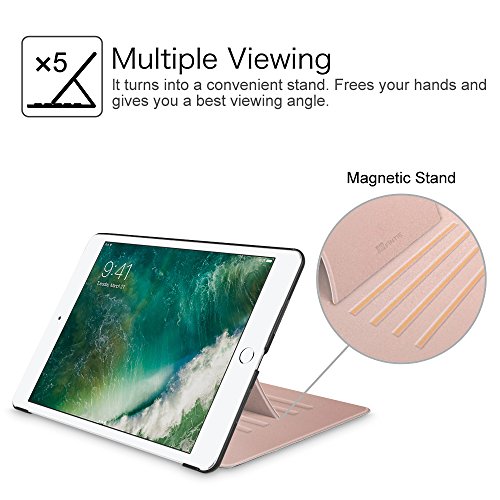Fintie iPad 9.7 Zoll 2017 Hülle – [Multi-Sichtwinkel] Ultra Schlank Magnetische Kickstand Schutzhülle Abdeckung mit Auto Schlaf / Wach Funktion für Apple iPad 2017 Neue Modell, Roségold - 5