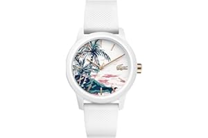 Lacoste Reloj Analógico de Cuarzo para Mujer Colección LACOSTE.12.12 Ladies con Correa de Silicona Blanca - 2001085