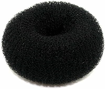 Womens Girls On Trend Fashionable 10.5cm Large Hair Donut/Doughnut Bun Former/Styler - Black
