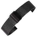 AUTULET Damen Edelstahl Armband Schwarz 12mm