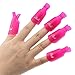10Pcs Plastic Acrylic Nail Art Soak Off Clip Cap UV Gel Polish Remover Wrap Nail Tool (Rose-Red)