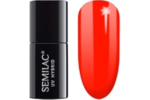 Semilac Vernis à ongles gels semi-permanents UV 567 Neon Red Orange 7ml