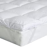 Bedecor Mattress Topper 200 x 200 cm, Microfibre Quilted Mattress Cover with 600 GSM Polyester, Super Soft, Hotel Quality, Hy