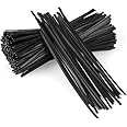 HAKUHO 300-Piece Reusable Twist Cable Ties - Efficient Wire Fastening and Organization (6 Inch) - Versatile, Durable Cord Management Solution (Black)