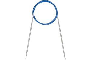 Coopay Agujas de tejer circulares de 3 mm de 120 cm, agujas circulares de metal con cable flexible, agujas de tejer largas y redondas para mantas grandes proyectos, agujas de tejer circulares fijas