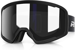 RIOROO Unisex Ski Goggles for Women Men, Snowboard Goggles over Glasses Compatible Helmet, Anti-Fog OTG Design Dual Lens 100% UV400 Protection