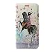 Produktbild Patterned Rhinestones Leather Wallet Foldable Shell für Samsung Galaxy S8 Plus G955 - Girl Riding a Horse and Butterflies