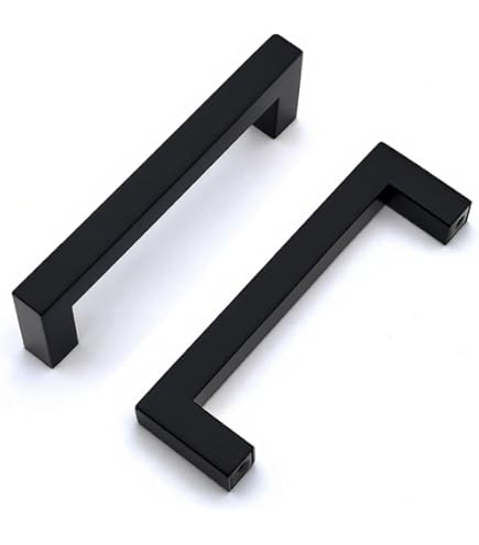 Lot De 4 Poignées De Meuble En Plastique - Pour Armoires, Tiroirs Et Portes (espacement Des Trous 96 Mm, Noir