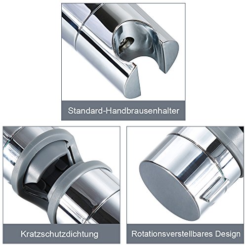 Rovtop Handbrause Halterung Slide Bar 18-25 mm Außen Durchmesser verstellbar ABS Brausehalter Verchromt für Badezimmer - 6