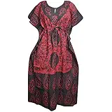 Indiatrendzs Women Cotton Kaftan Nighty Comfort Housedress Kimono Style Printed Night Kaftan