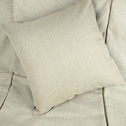 Zierkissenbezug 45 x 45 cm Leinenbaumwoll Kissenhülle Keep Calm and Carry On (Hauptfarbe Beige) - 2