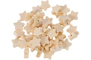 Artibetter perles en bois en forme d'étoile perles en bois à la main pour diy artisanat décoration bracelet collier fabrication de bijoux 50pcs